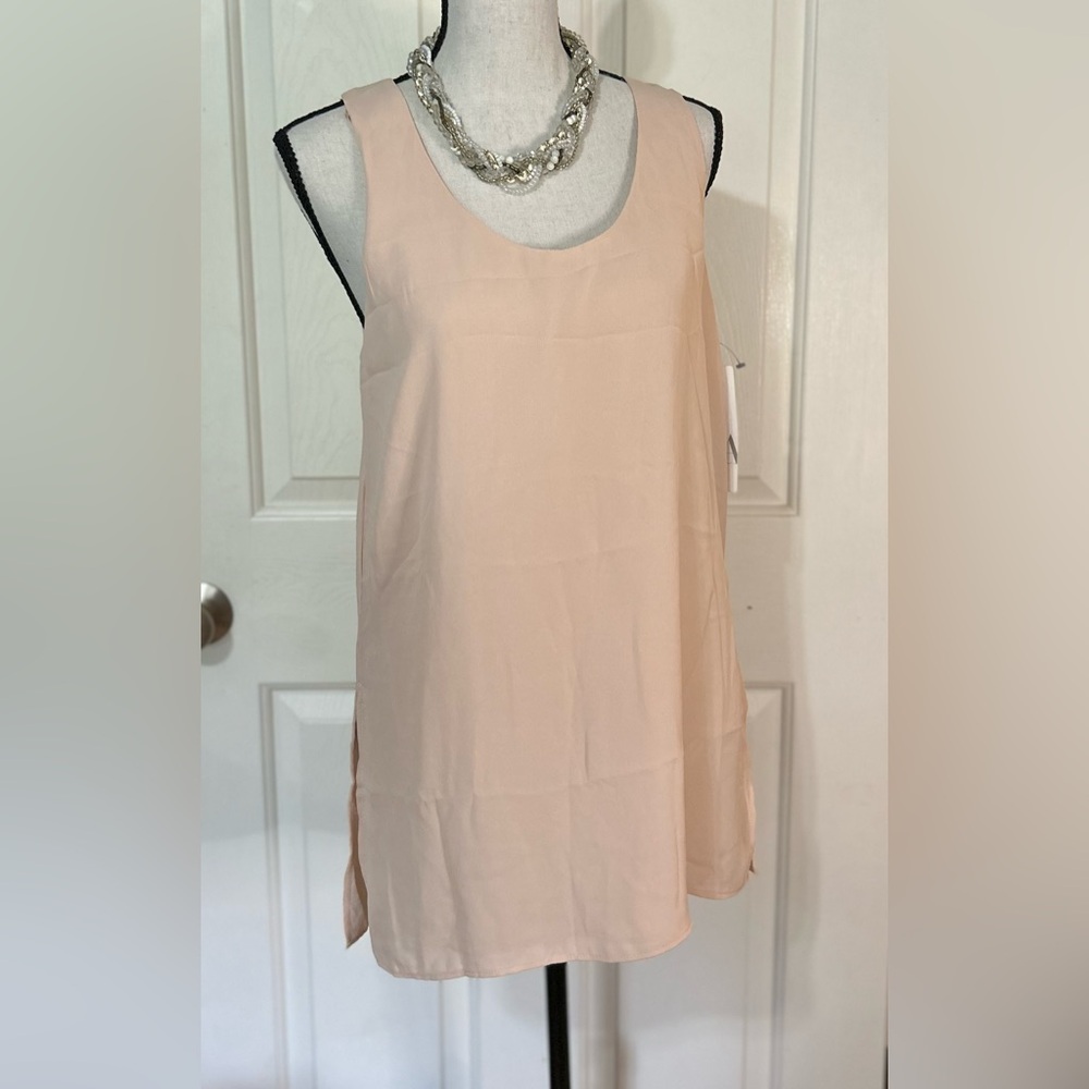 Zara Women’s Blouse Sleeveless Soft Fabric Lined Size Sz S Pink NWT Scoop Neck